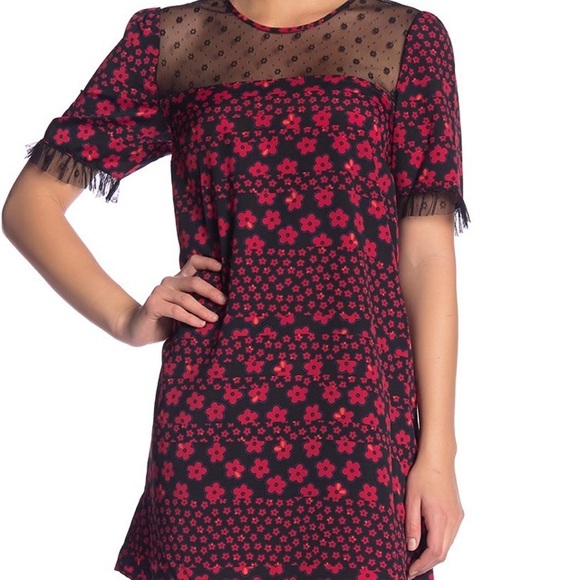 NWT BCBGeneration Black Red Floral Dress - Picture 2 of 6